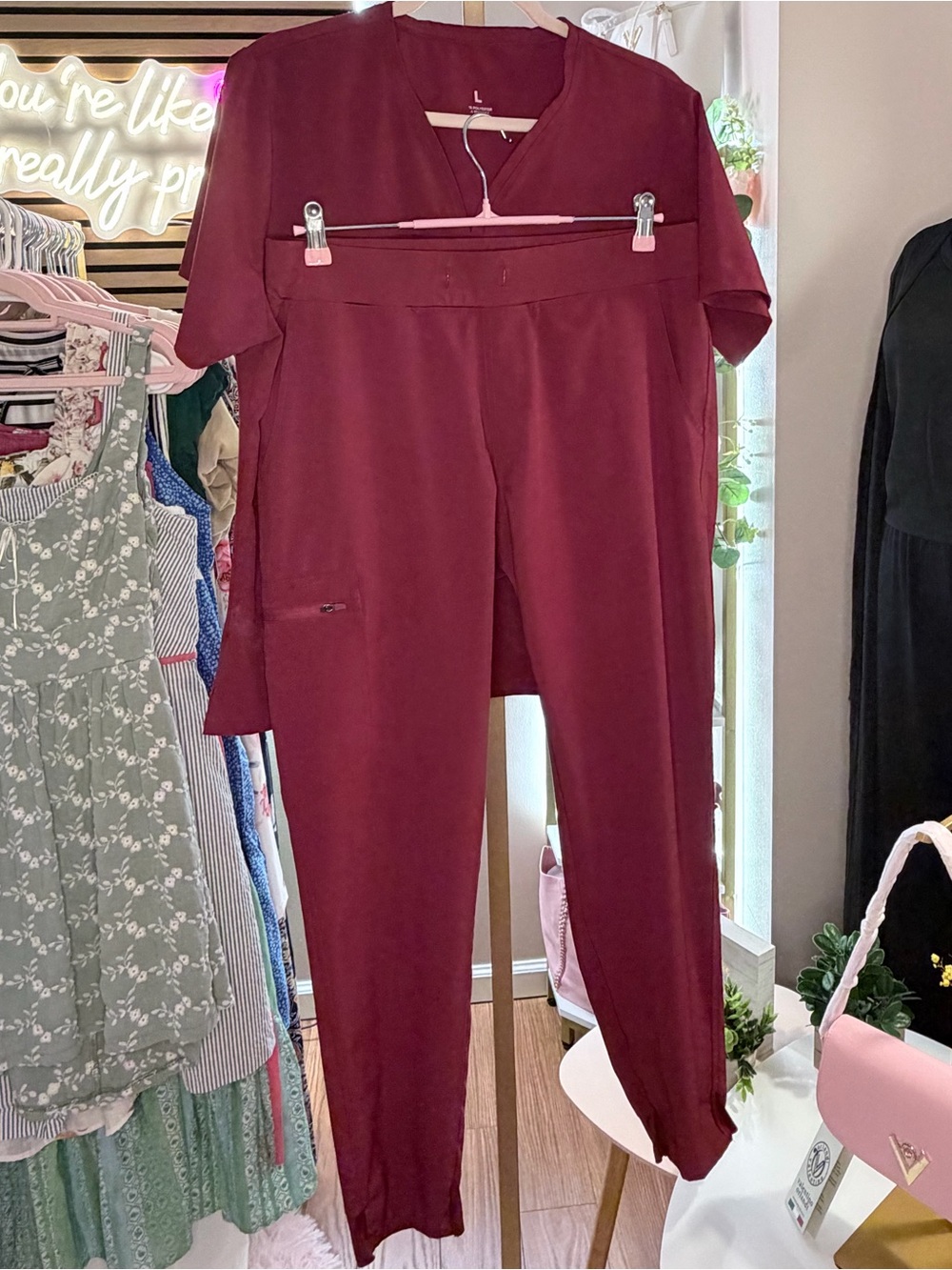 Women's Red Scrub Set in Great Condition